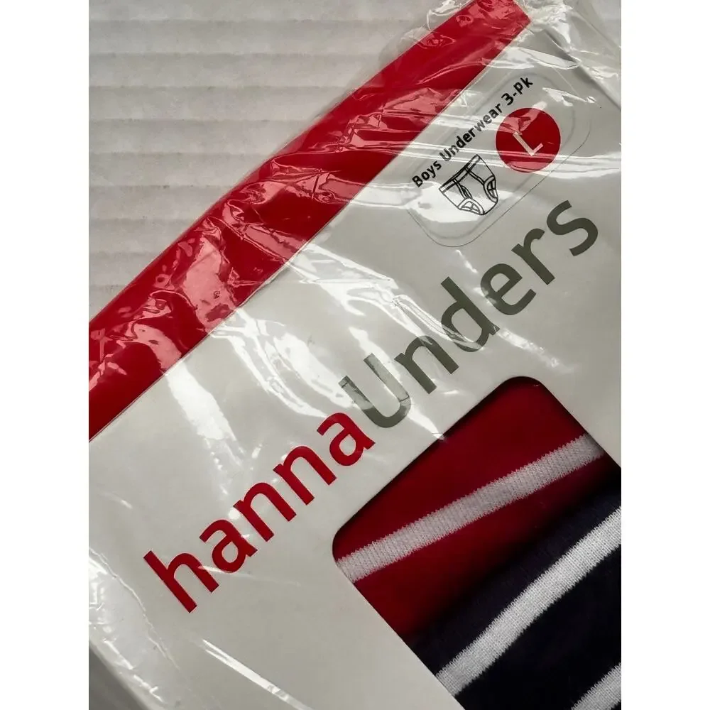 Hanna Andersson Boys Striped Underwear 3Pack SzL NEW Sealed Organic Cotton NIB